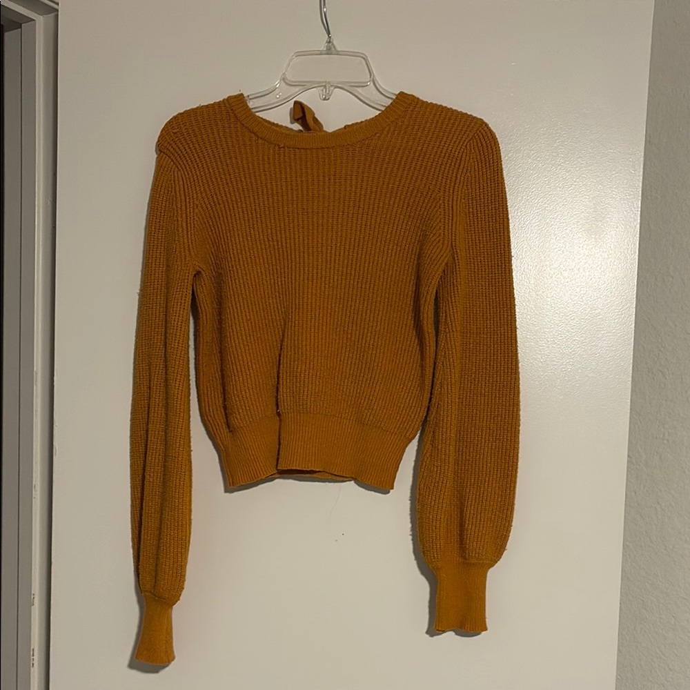 Mustard Ribbed Knit Women's Sweater - Cozy Crewneck